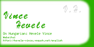 vince hevele business card